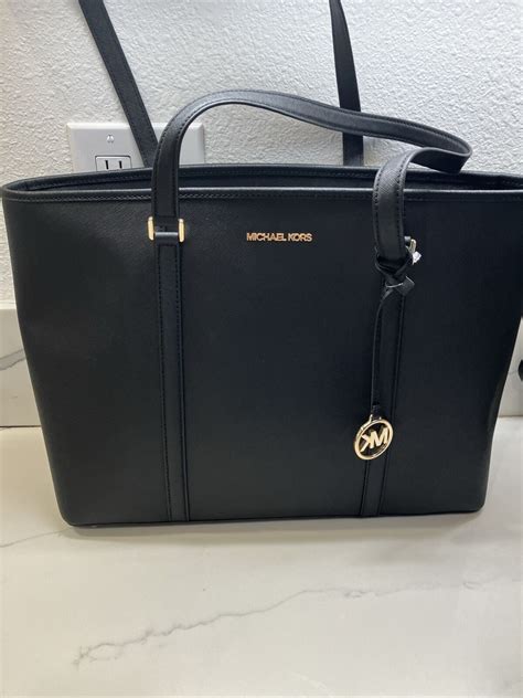 michael kors sady tote leather black|michael kors black patent tote.